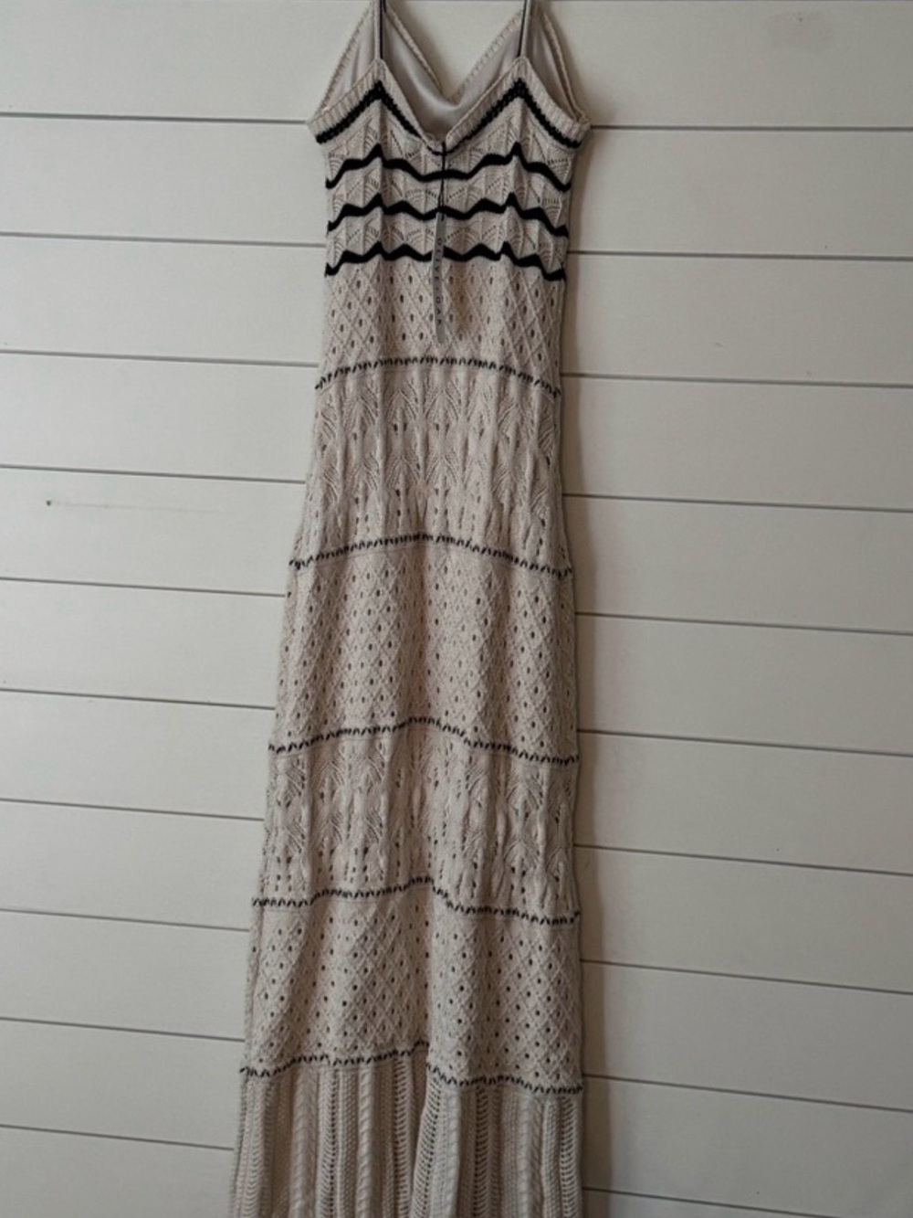 NWT Olive + Oak Cream and Black Knit Maxi Dress